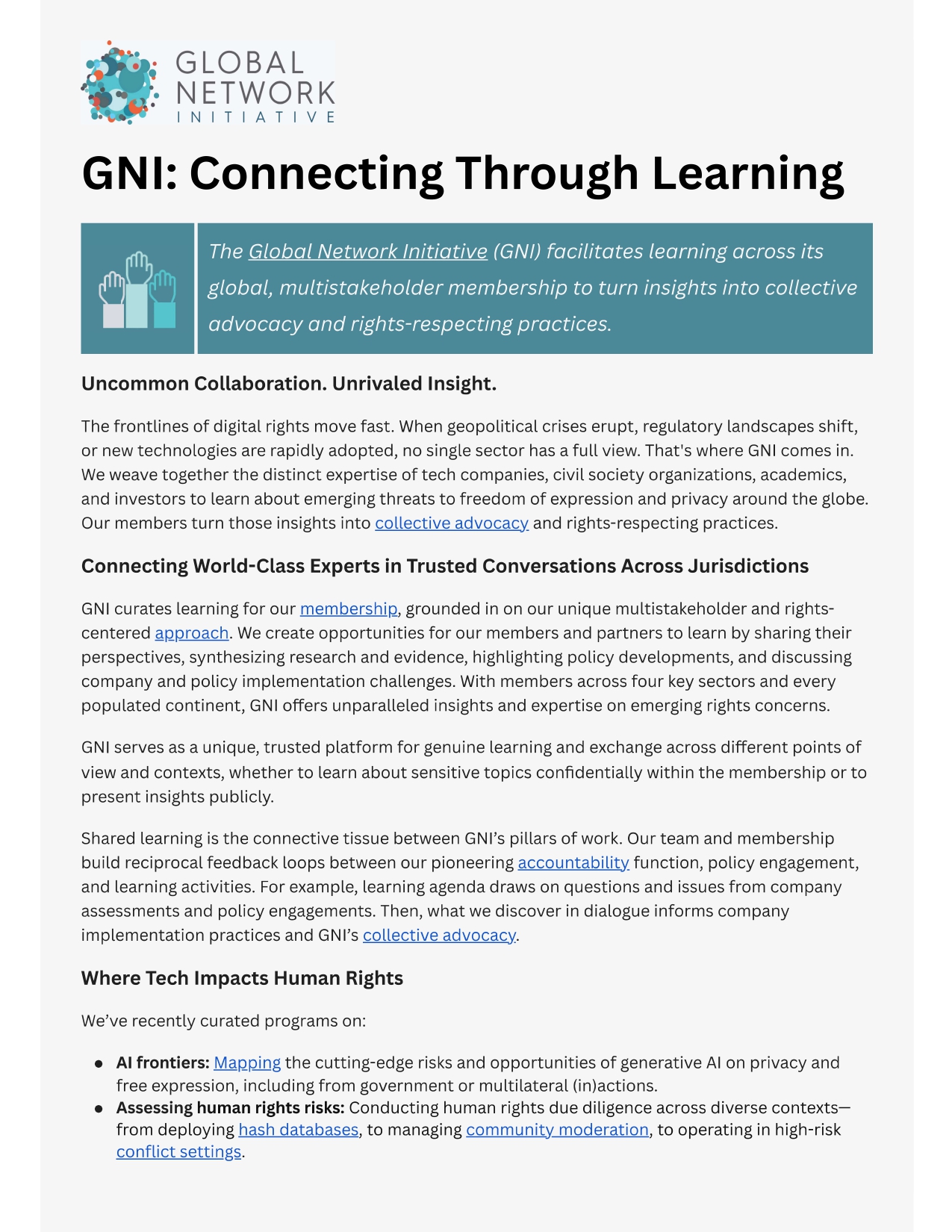 Enable Learning - Global Network Initiative